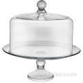 large round glass cake dome cover with stand